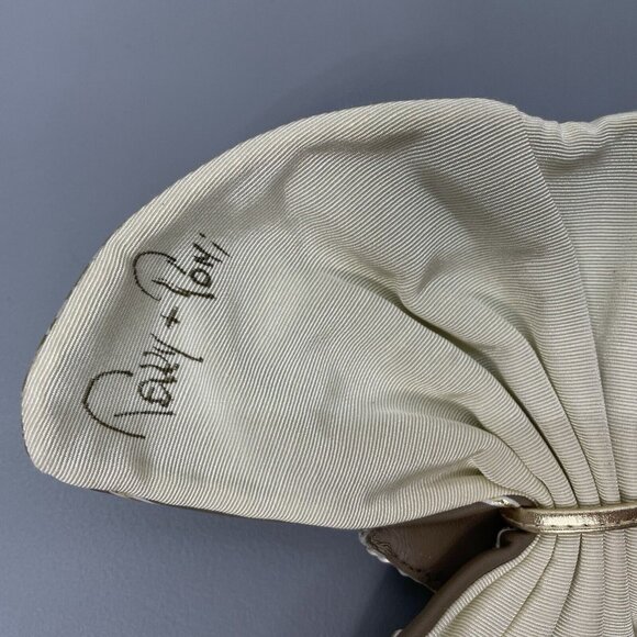 Vintage 80s Terry Toni Shoulder Bag Purse Hand Painted White Gold Leather Brown - Picture 13 of 16